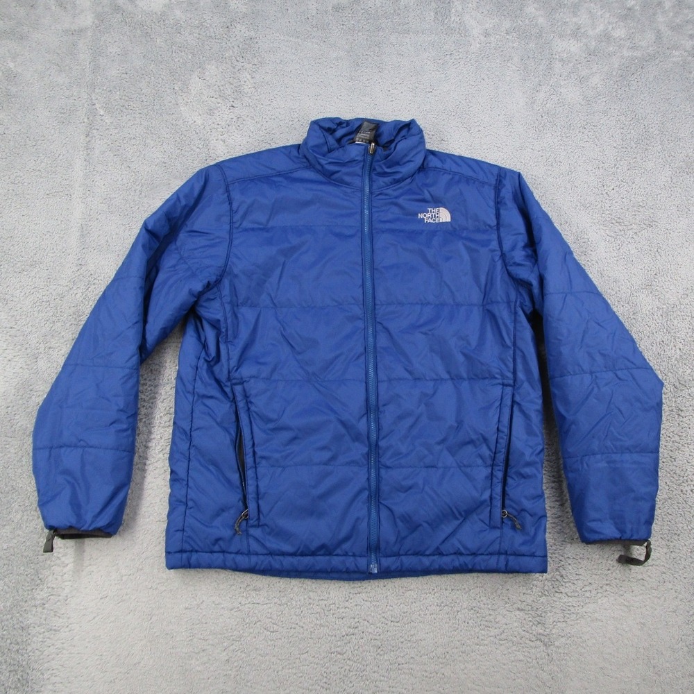 The North Face Mens Blue Insulated Puffer Jacket Full Zip AZ6C Large